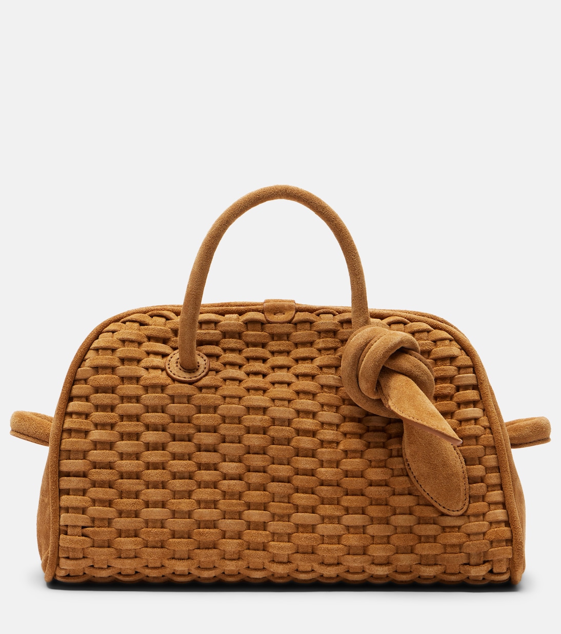 Turismo 小號棕色絨面革編織保齡球包 - Jacquemus