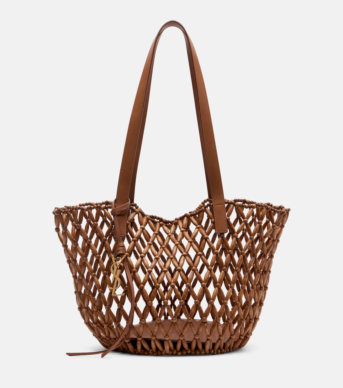 Panier 小號棕色木籃包 - Saint Laurent