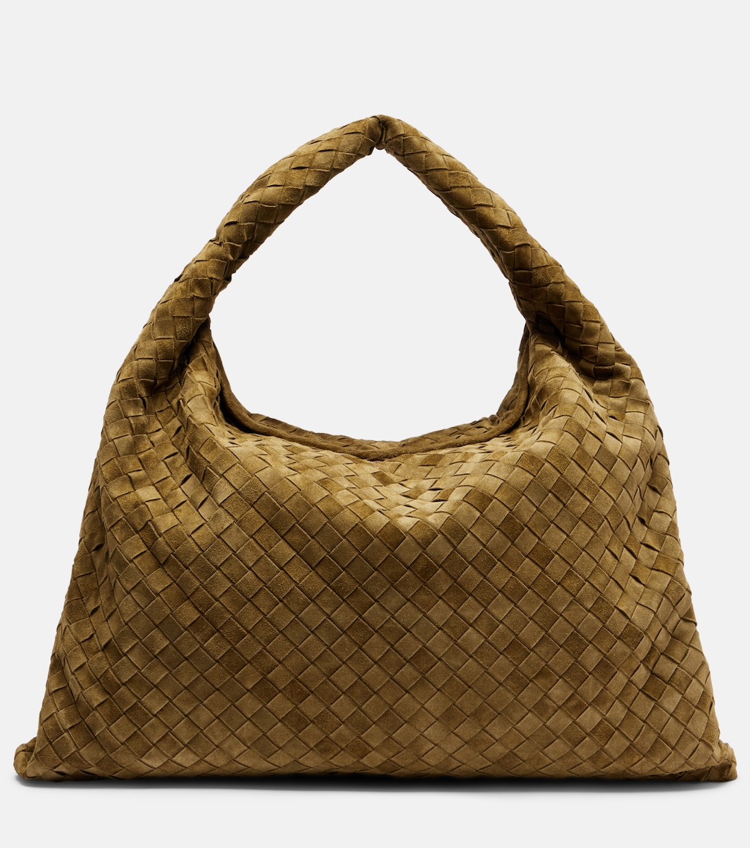 Hop Intrecciato 大絨面革托特包 綠色 - Bottega Veneta