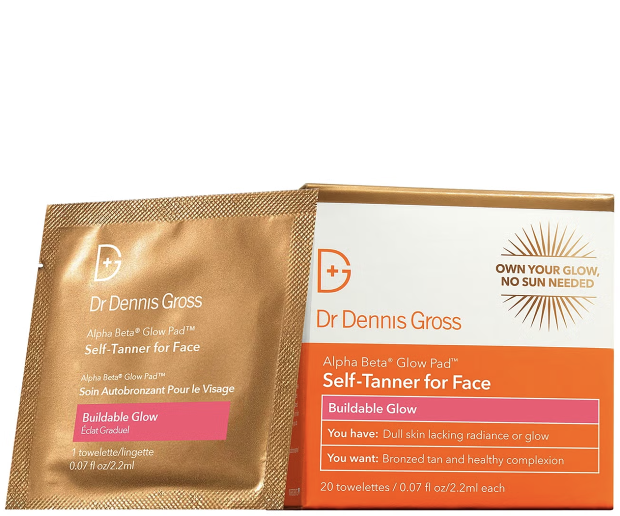 Dr Dennis Gross，Dr Dennis Gross Skincare Alpha Beta 臉部自黑墊（20 片裝）