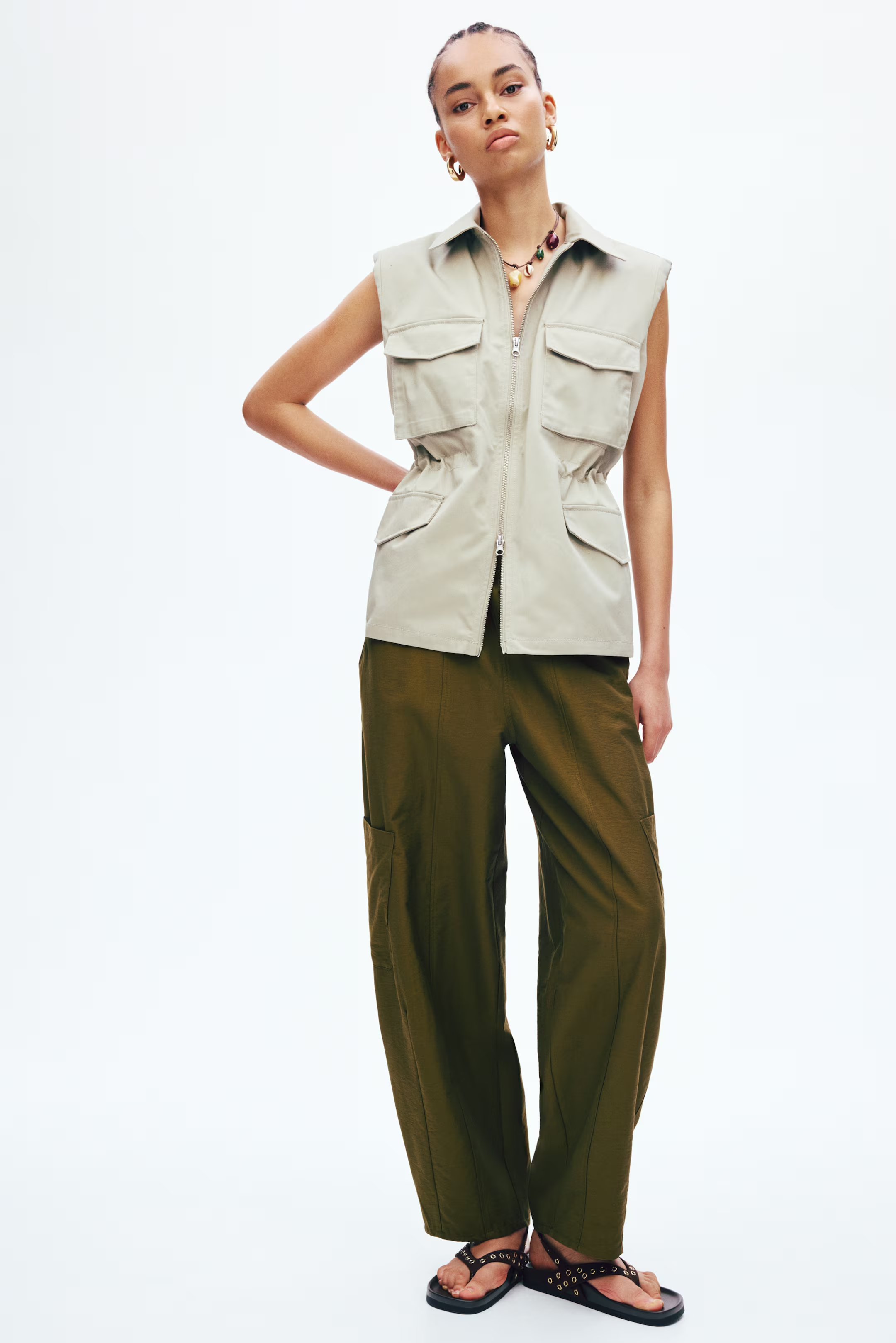 H&M，燈籠工裝褲