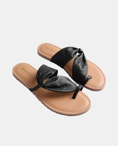 sandalias planas de piel