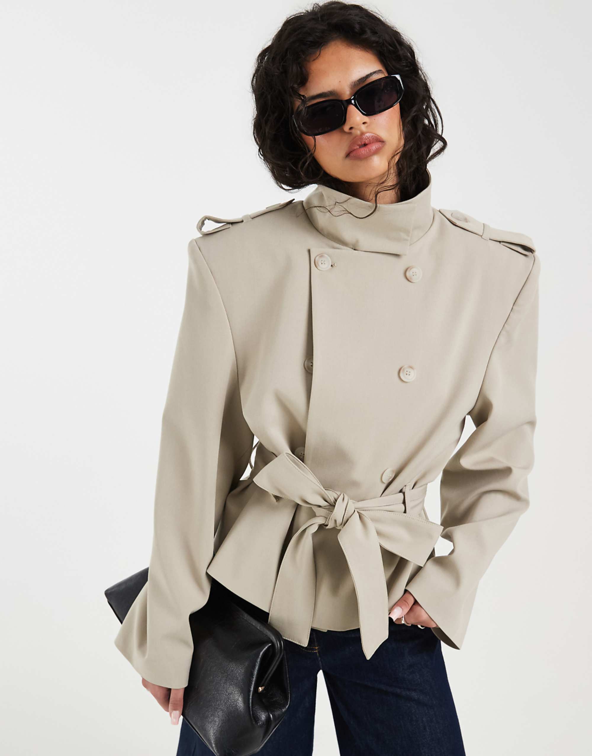 Asos Design Extreme 肩部短版石材風衣