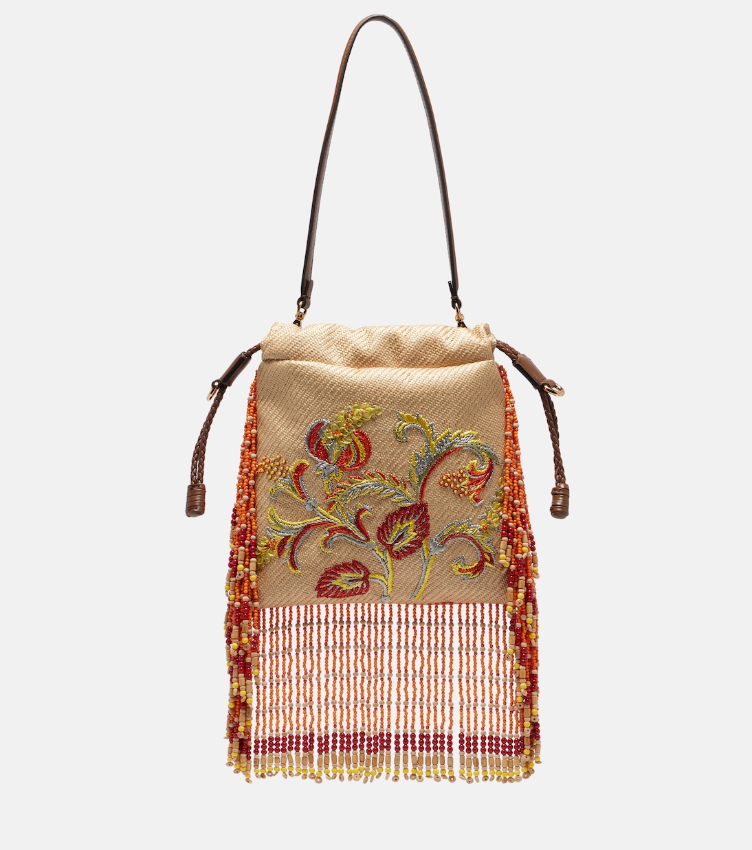 Kalispera 米色小號刺繡手拿包 - Etro