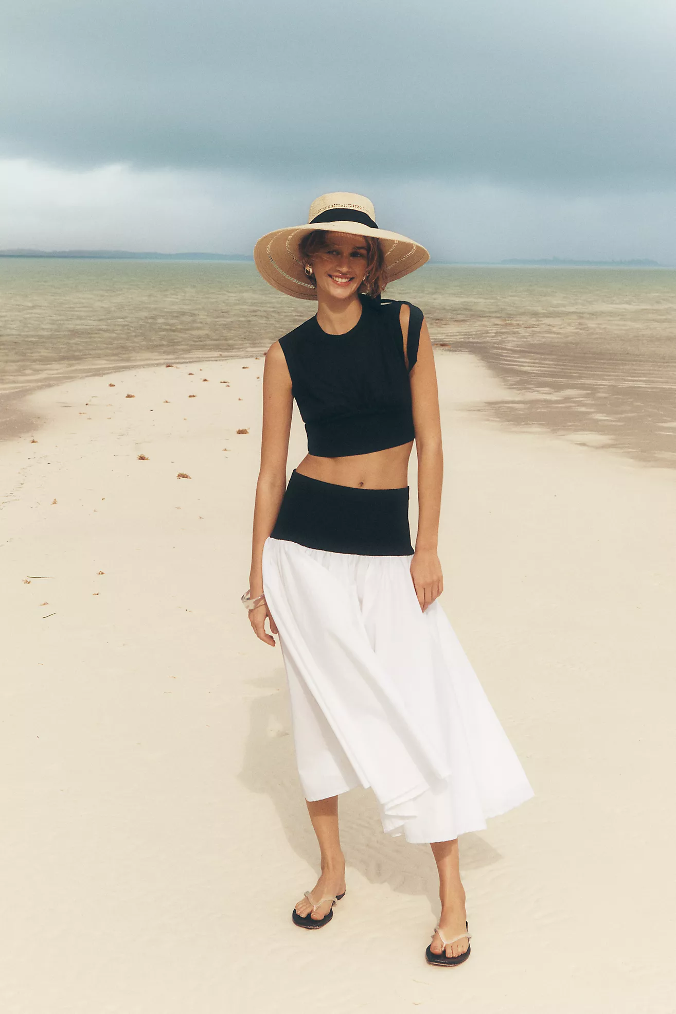 By Anthropologie 棉質無袖腰短上衣