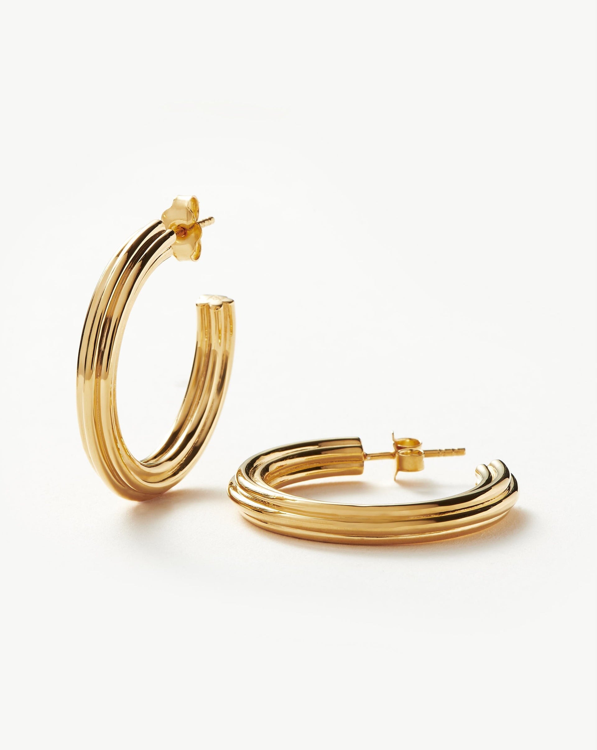Ridge 中型圈形耳環 | SHOPBOP 18 克拉鍍金 - 18 克拉鍍金