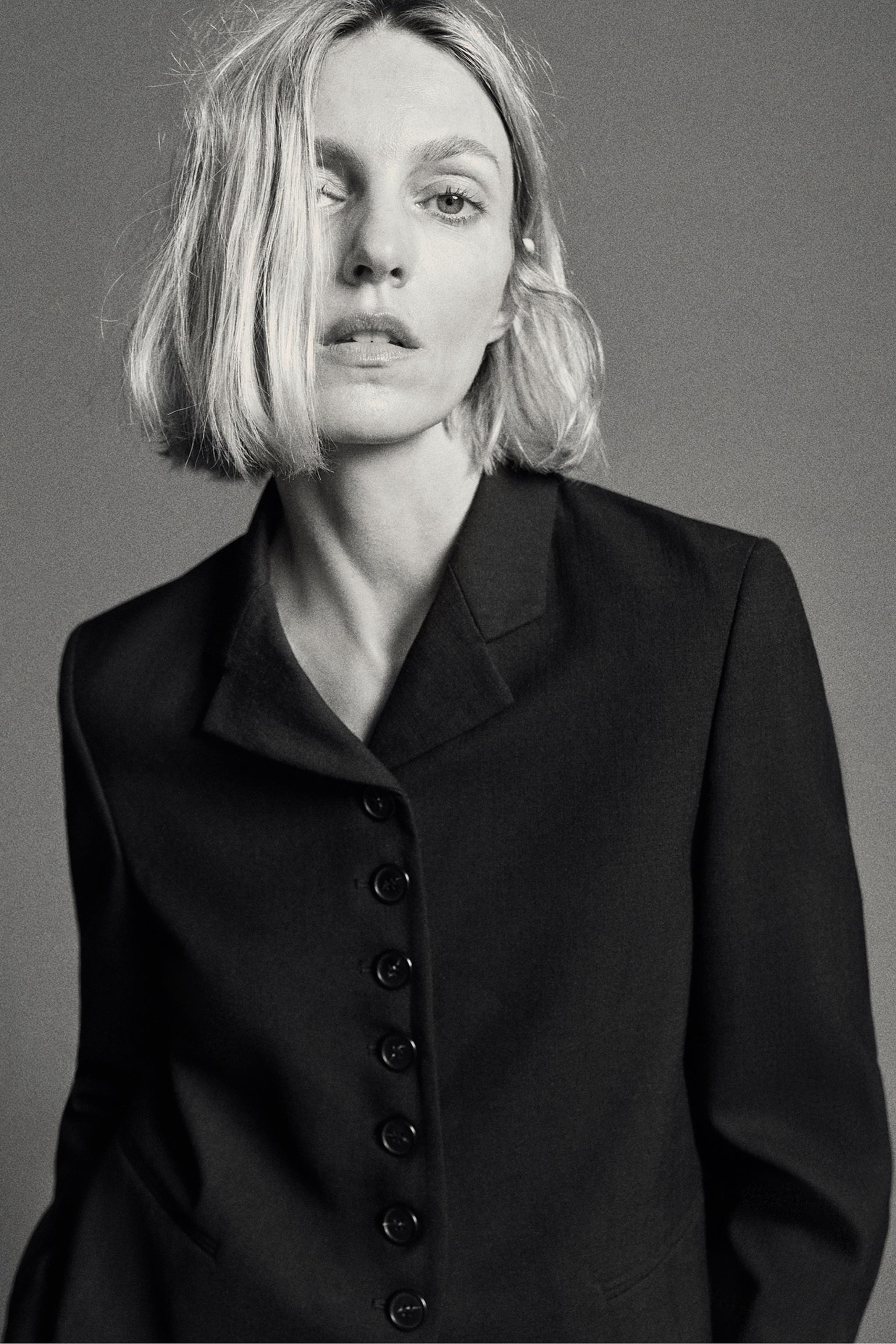 ZARA，Zw 系列直筒扣西裝外套 - 黑色 - Xs