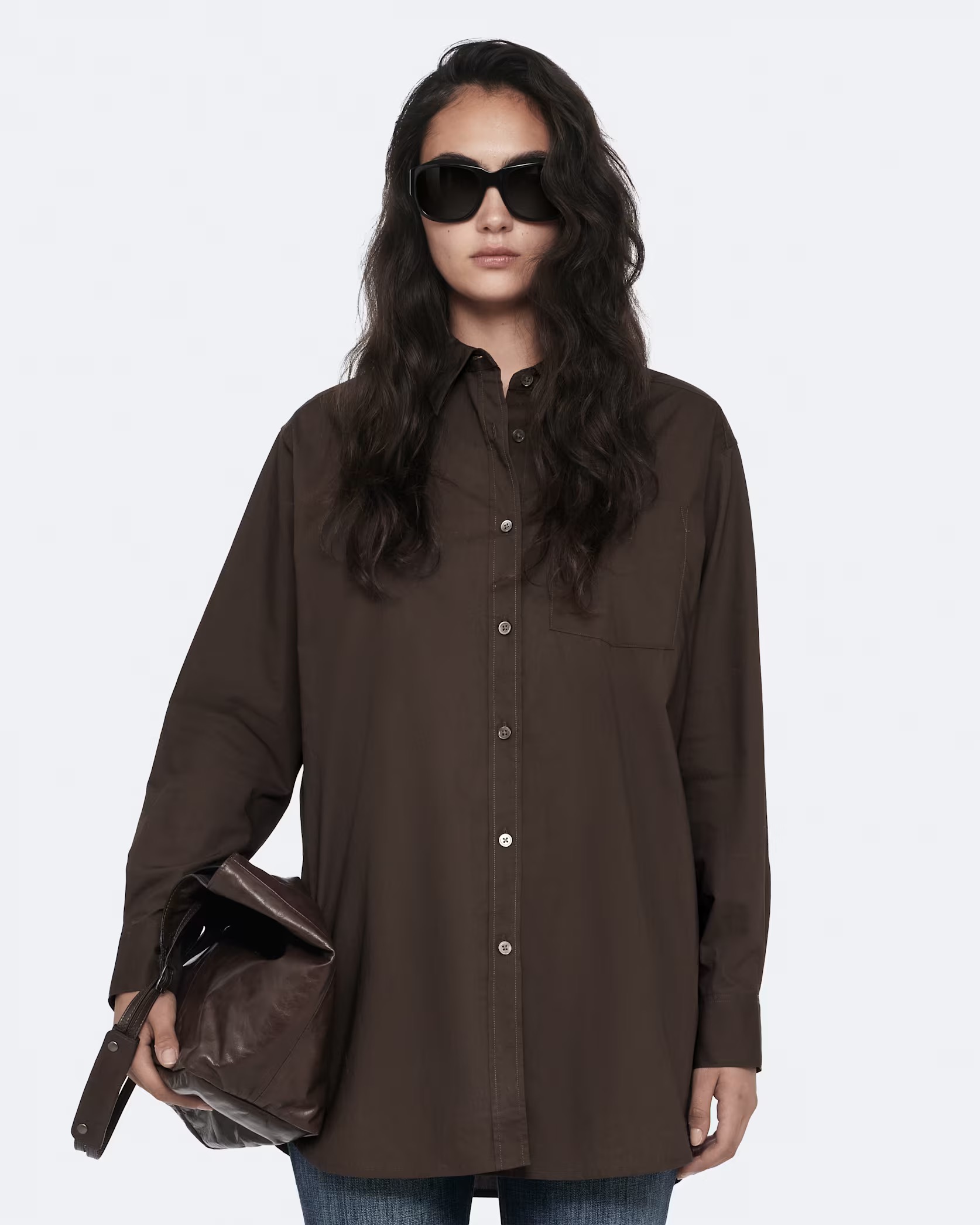AllSaints, Kaia 大廓形棉質府綢襯衫