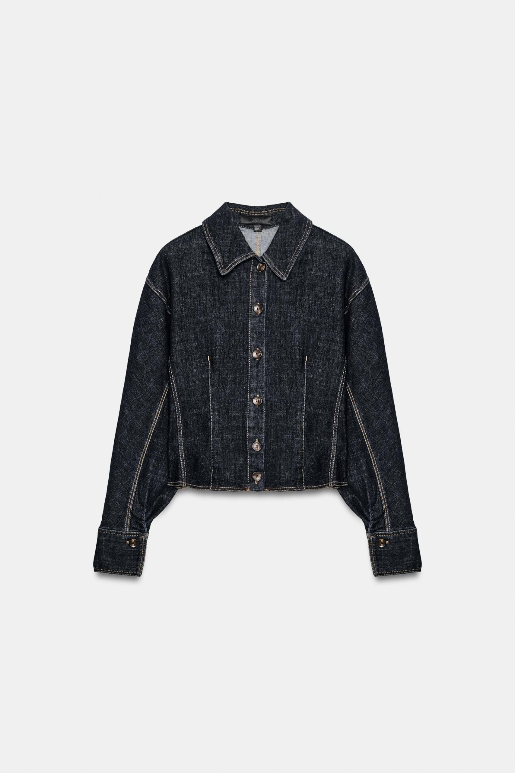 ZARA，Z1975 牛仔腰擺襯衫 - 藍色 - Xs