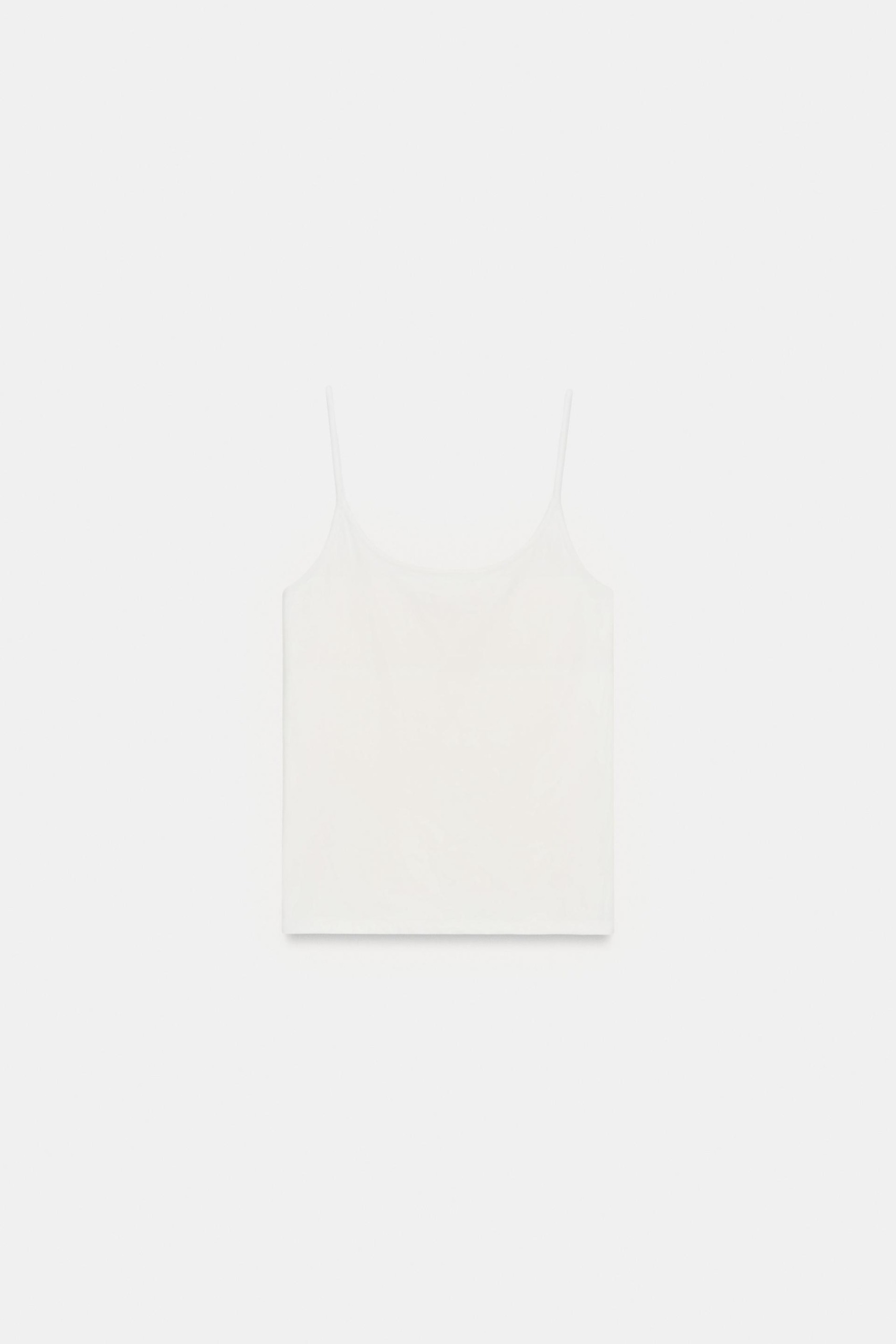 ZARA，聚醯胺細肩帶上衣 - 米色 - Xs