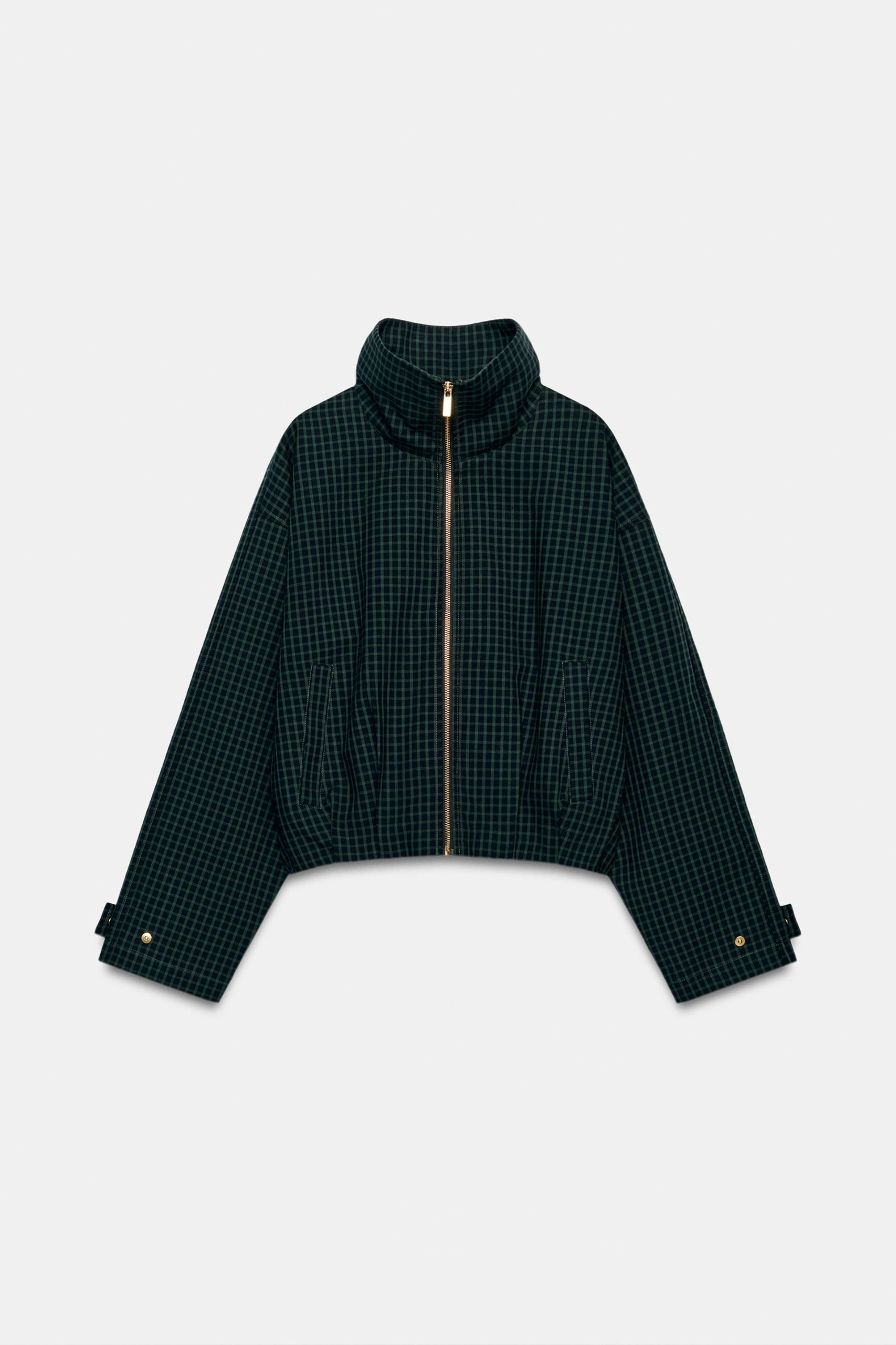 ZARA，格紋飛行員夾克