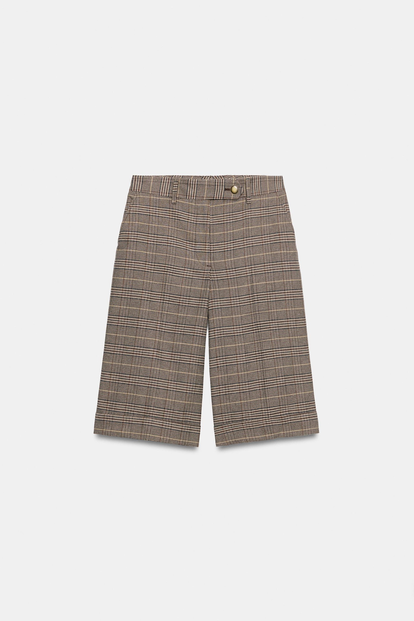 ZARA，千鳥格百慕達短褲
