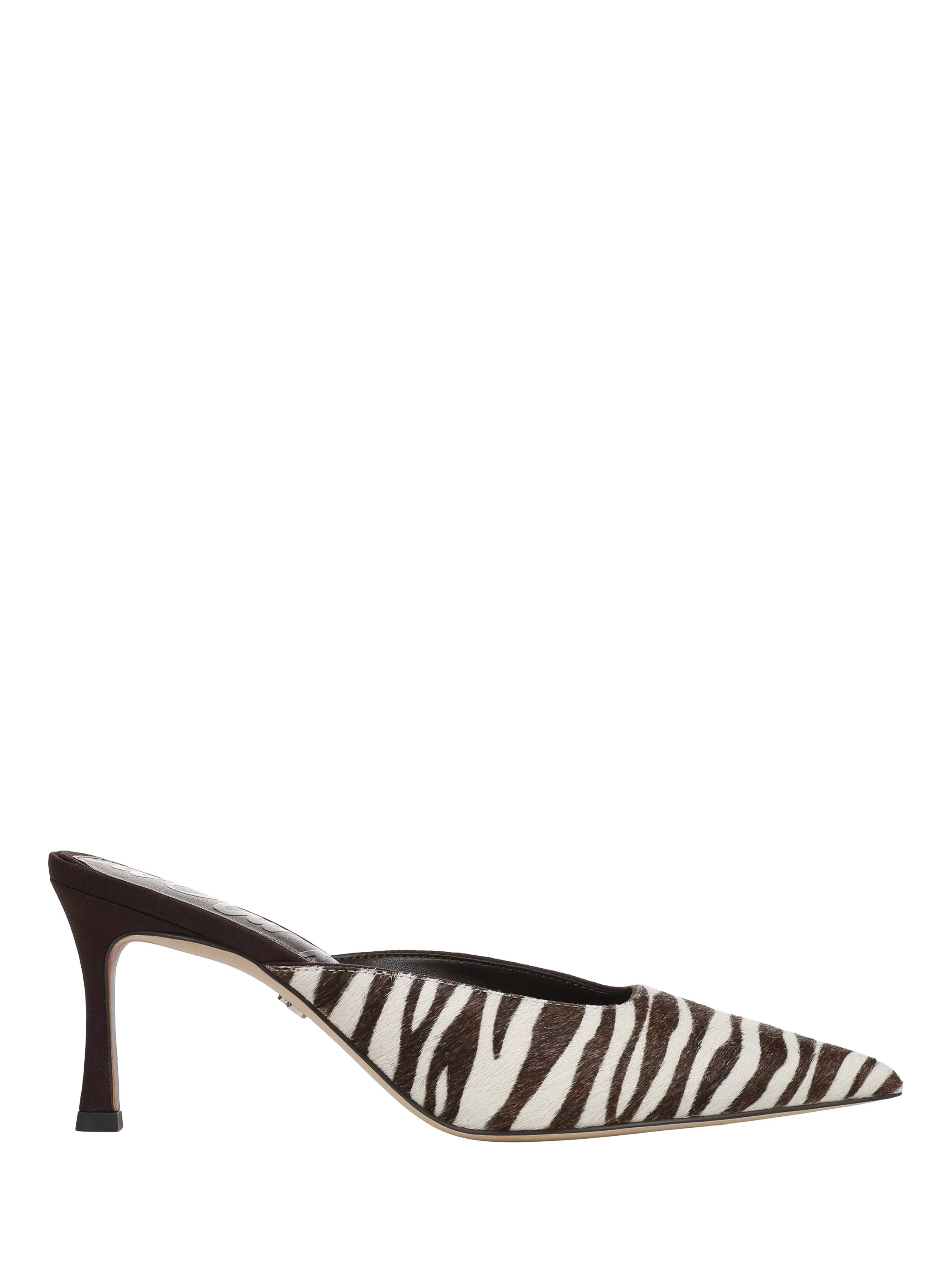 Sam Edelman Margeaux 皮革細高跟穆勒鞋，巧克力色/白色