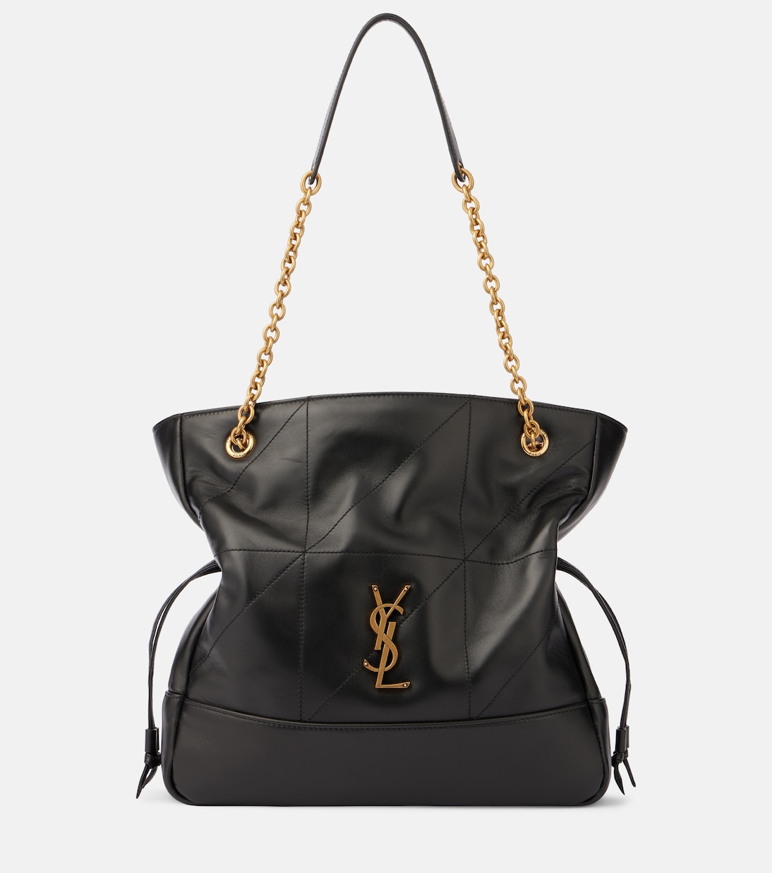 Jamie Shopping 黑色小號皮革托特包 - Saint Laurent