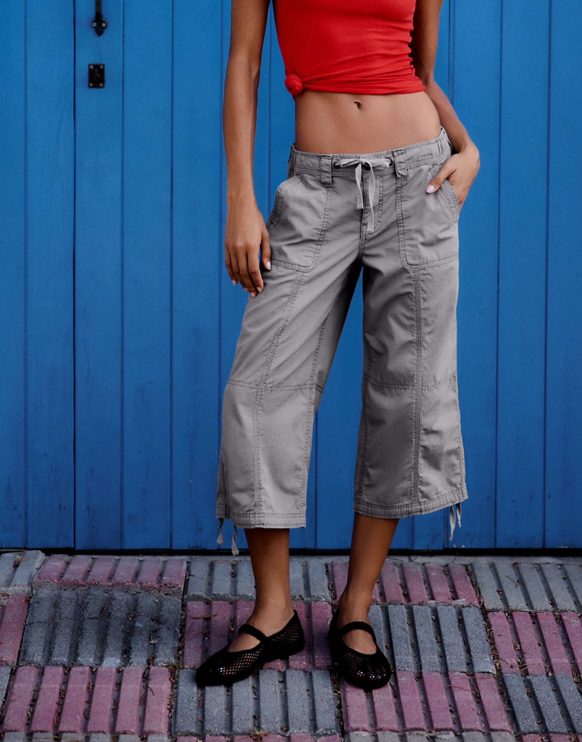 Bershka 灰色七分褲