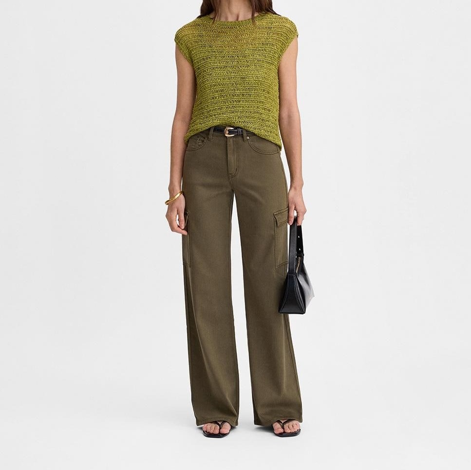 Pantalón de mujer vaquero cargo - Simorra - Caqui

