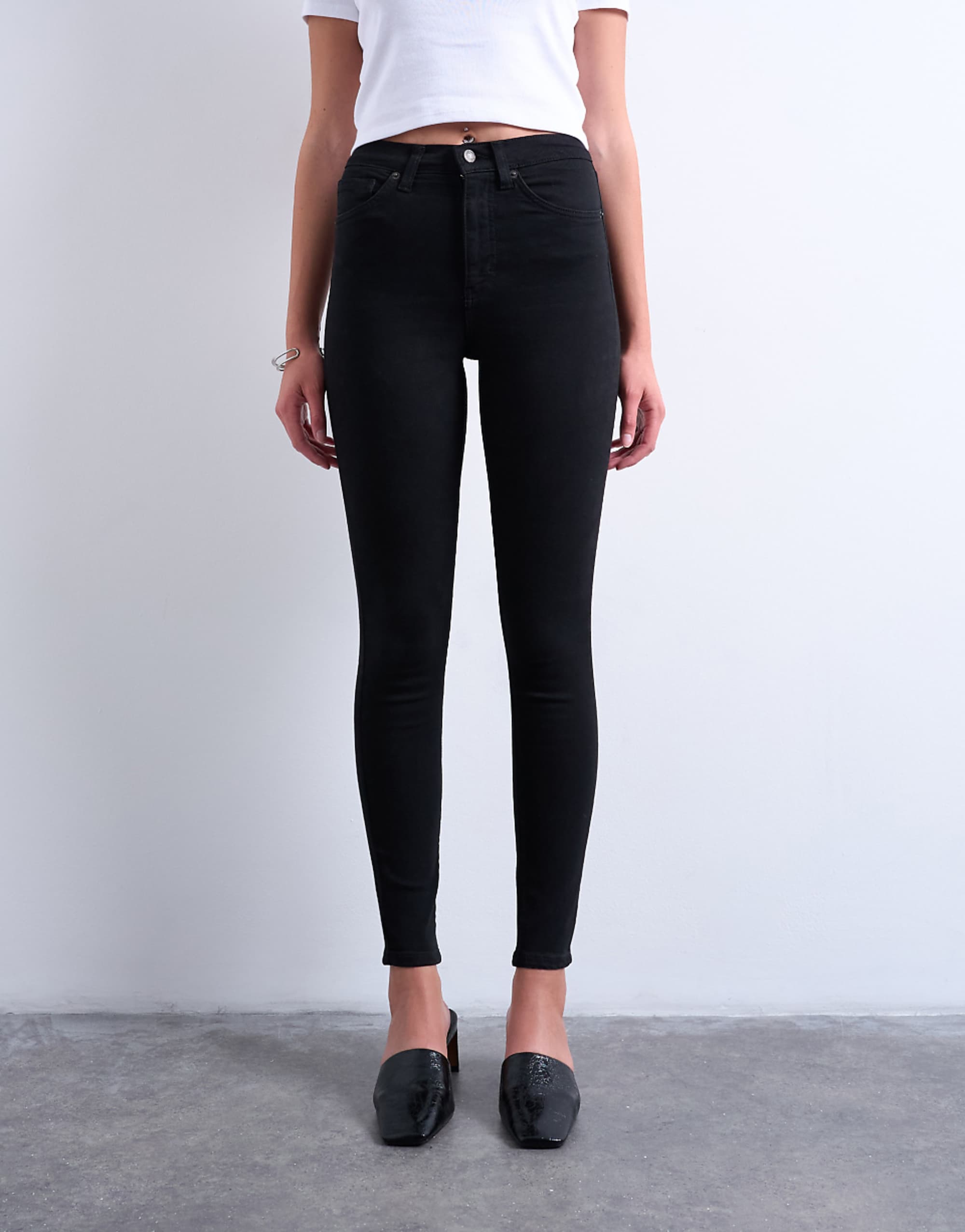 Topshop Jamie 黑色高腰緊身牛仔褲