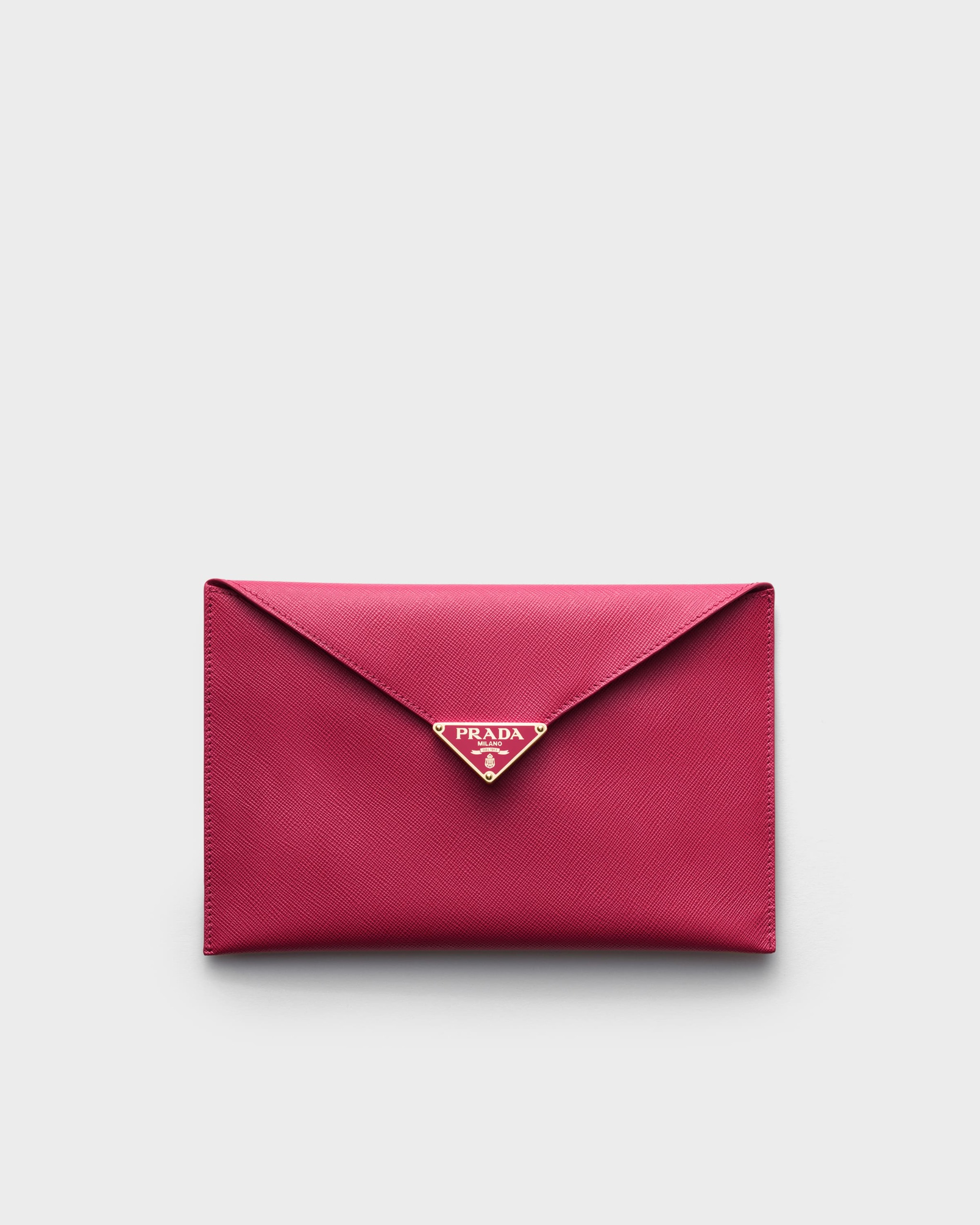 Saffiano 皮革信封手拿包