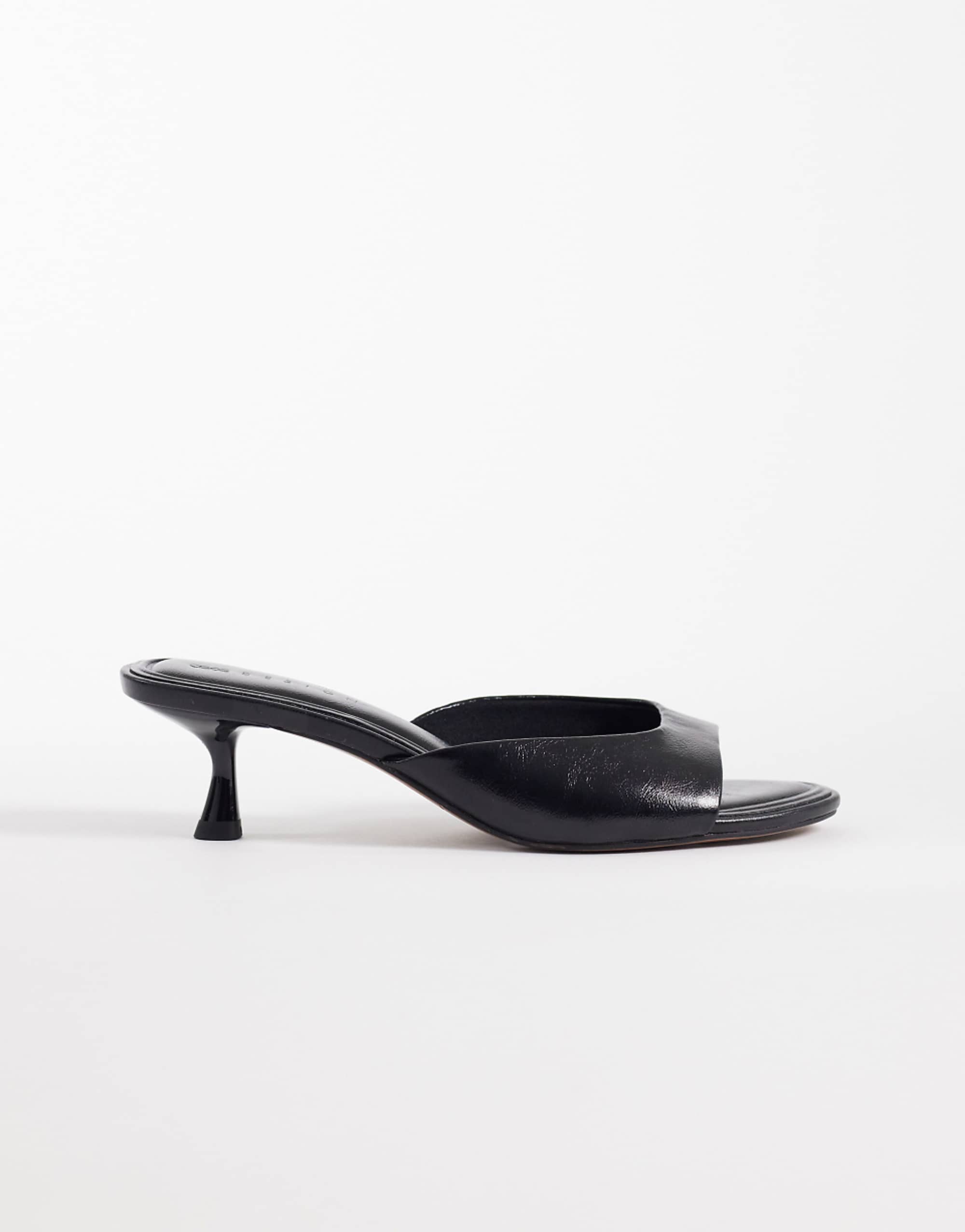 Asos Design 黑色高五貓跟穆勒鞋