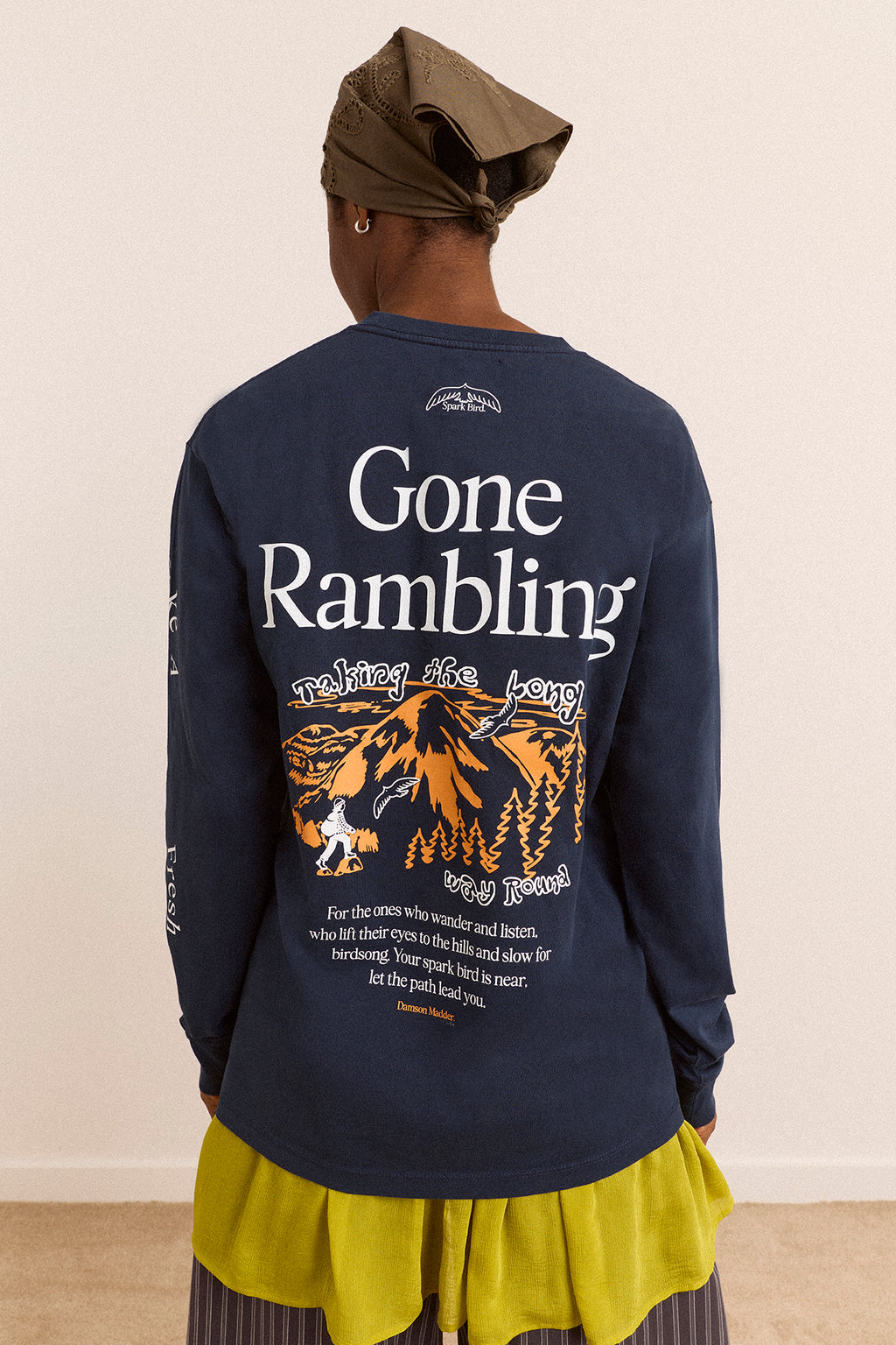 Gone Rambled 長袖圖案 T 卹 - 藍色