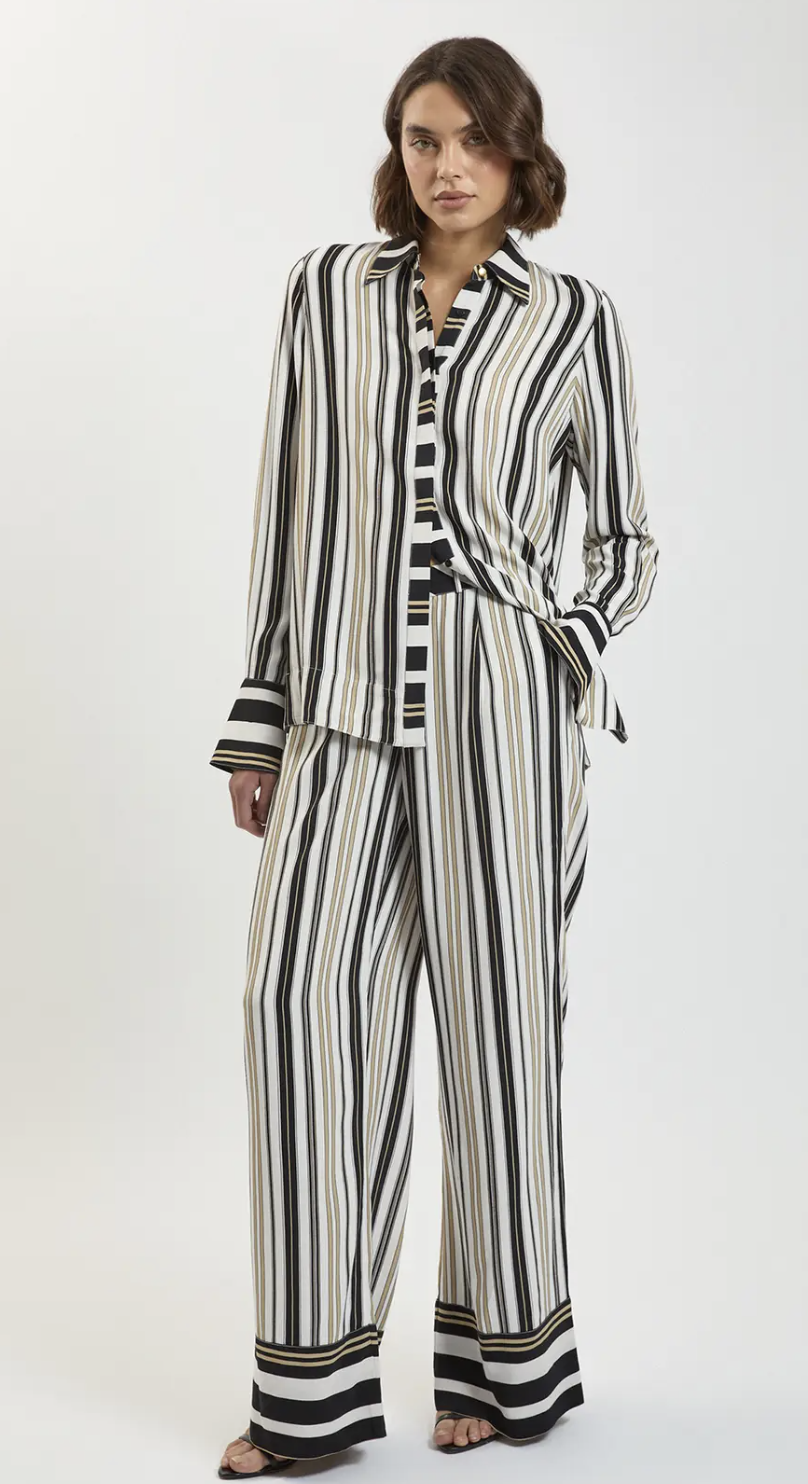 Karen Millen，撞色條紋黏膠 Co Ord 長褲
