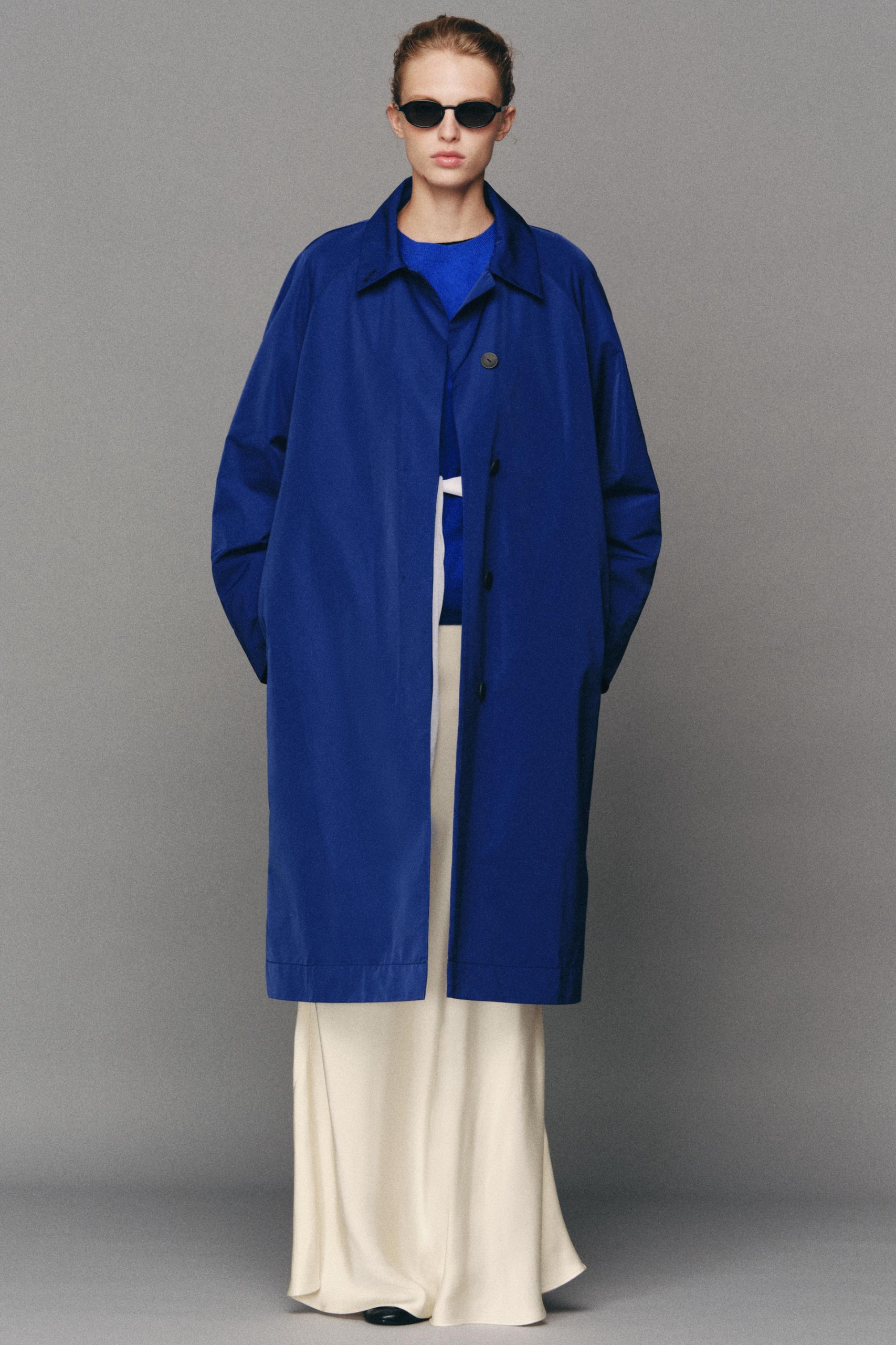 Zw Collection 中長風衣 - 藍色 - S
