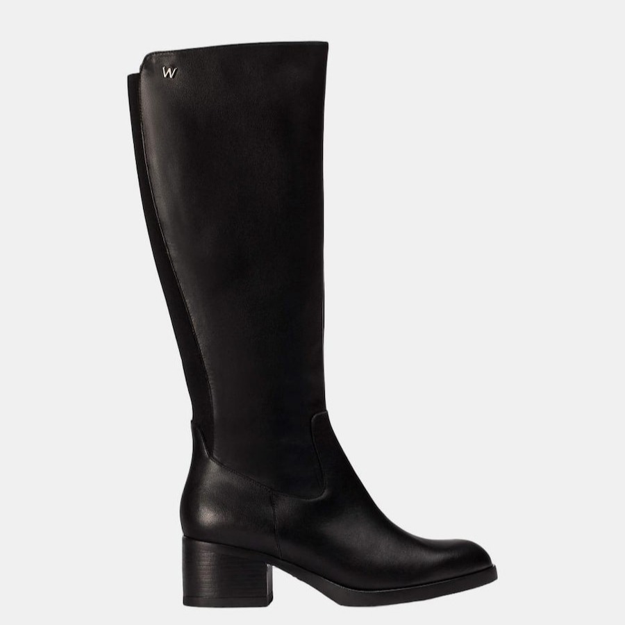 Botas piel elásticos negros - Wonders - Negro
