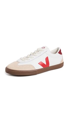 Veja 女款 Volley Ot 皮革運動鞋，白色北京樹皮，4 中型美國尺寸