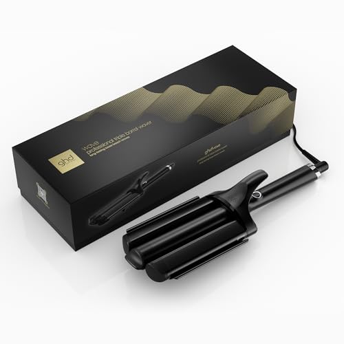 Ghd Wave 三筒捲髮器，1.3 吋桶形，黑色