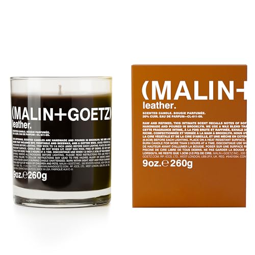 Malin+goetz 皮革蠟燭，60 小時，天然蠟混合物，9 盎司