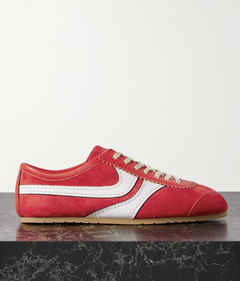 Dries Van Noten , 皮革邊飾絨面革運動鞋