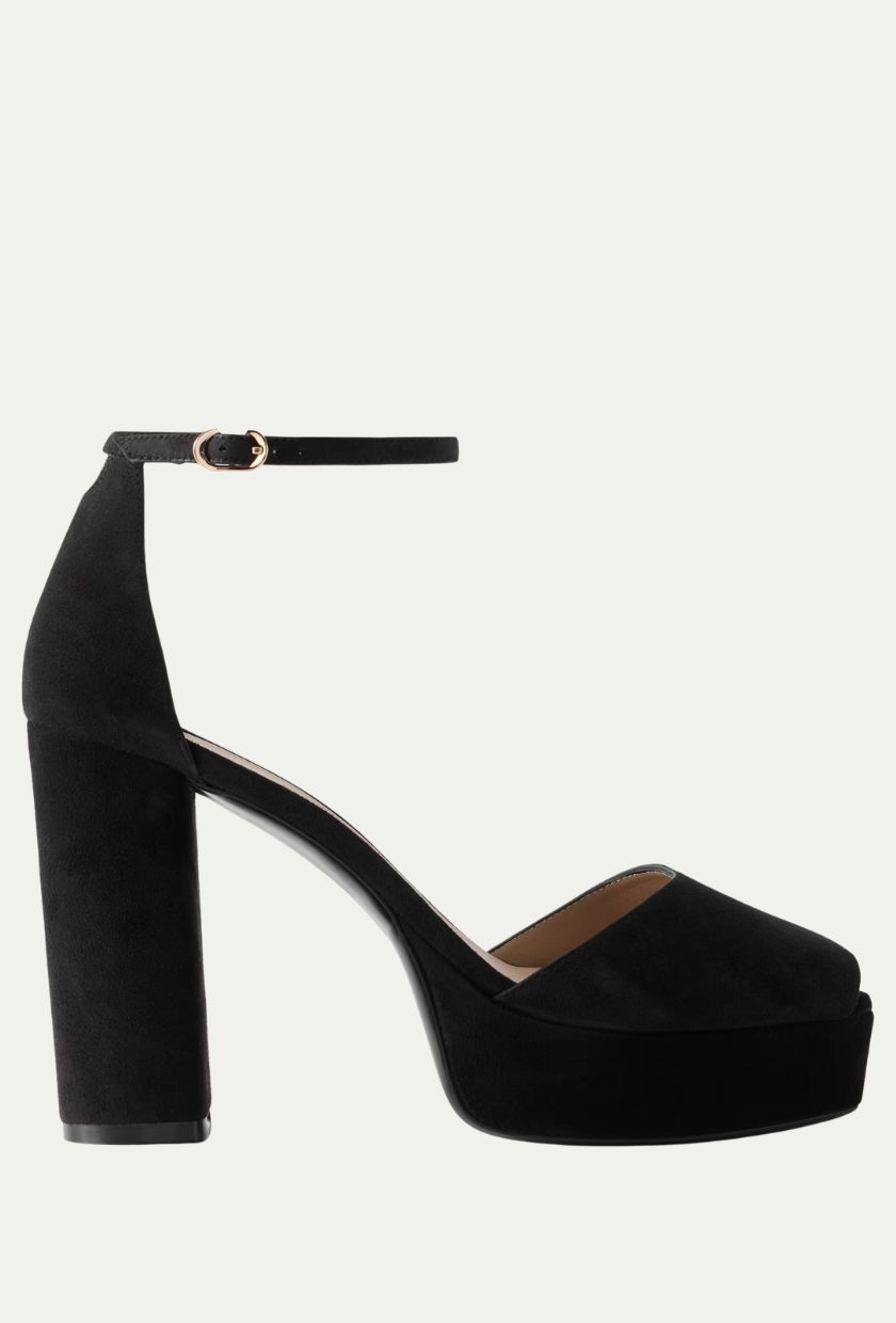 STUART WEITZMAN，麂皮厚底涼鞋