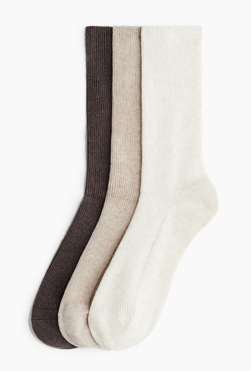 H&M，3 件裝羅紋襪