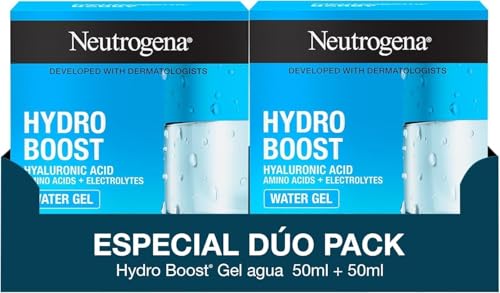Neutrogena Hydro Boost Gel de Agua Hidratante Facial Ligero, 50 ml, 2 uds