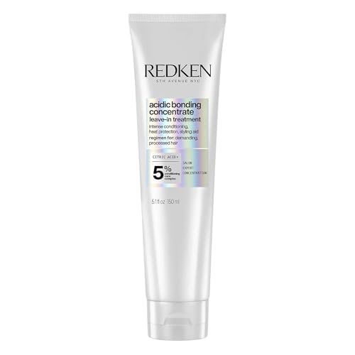 Redken 酸性粘合濃縮免沖洗護髮素 - 頭髮修復護理，適合脆弱和脆弱的頭髮受損的頭髮、債券建設和強化、平滑肌膚提供熱保護