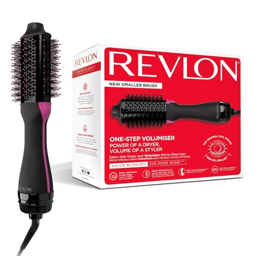 Revlon 一步式吹風機和豐盈中短髮（一步式二合一造型工具，離子和陶瓷技術，較小的橢圓形設計，多種加熱設定）Rvdr5282uke