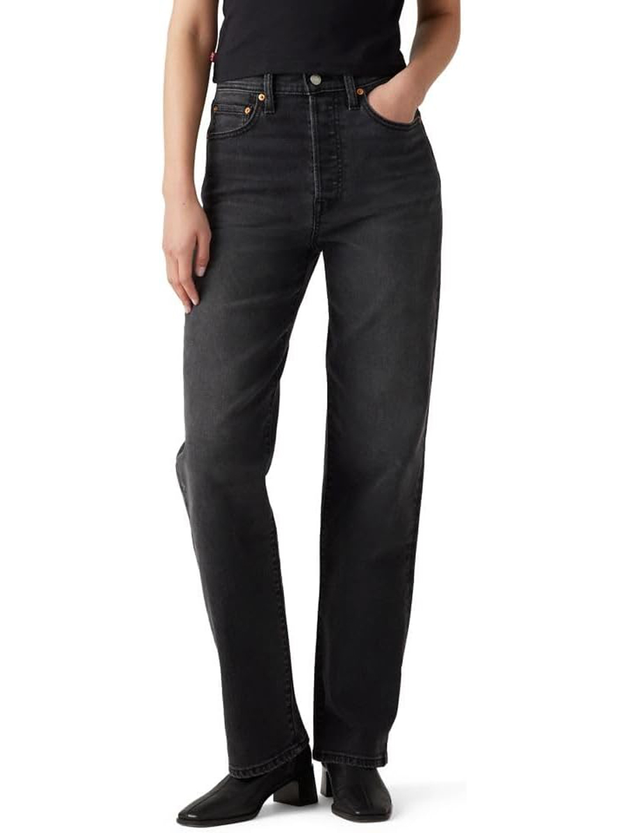 Levi's，李維斯女用肋骨直筒全長牛仔褲