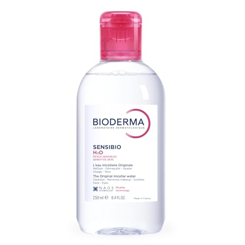 Bioderma Sensibio H2o 膠束水，卸妝潔面乳，溫和呵護肌膚，無香料，不含香料。適合敏感肌膚的不含酒精溫和潔面乳，8.4 液體盎司