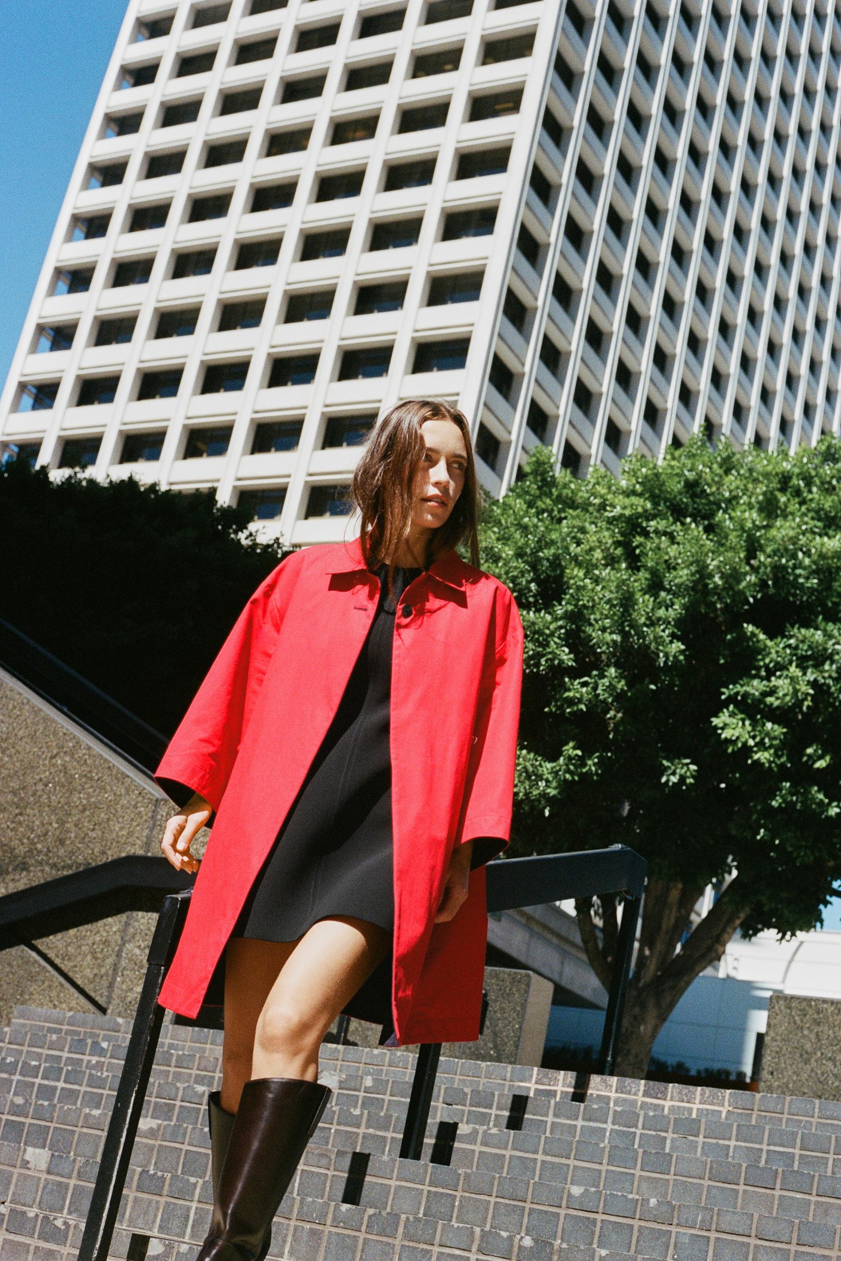 Zw Collection 雙面中長風衣 - 紅色 - S