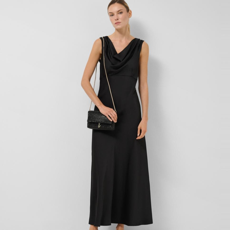 Vestido midi escote drapeado - Roberto Verino