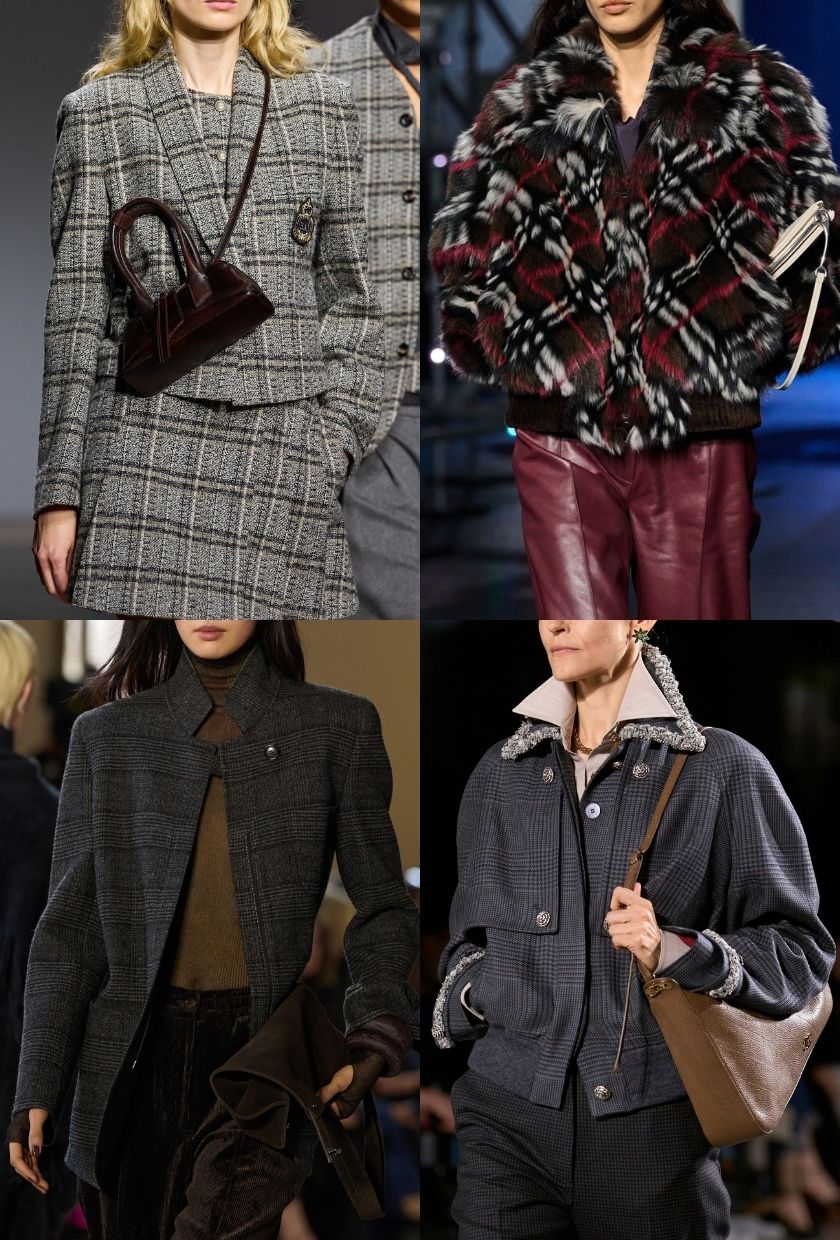 Emporio Armani、Burberry、Akris 和 Chanel 2026 秋冬秀場上的格紋夾克