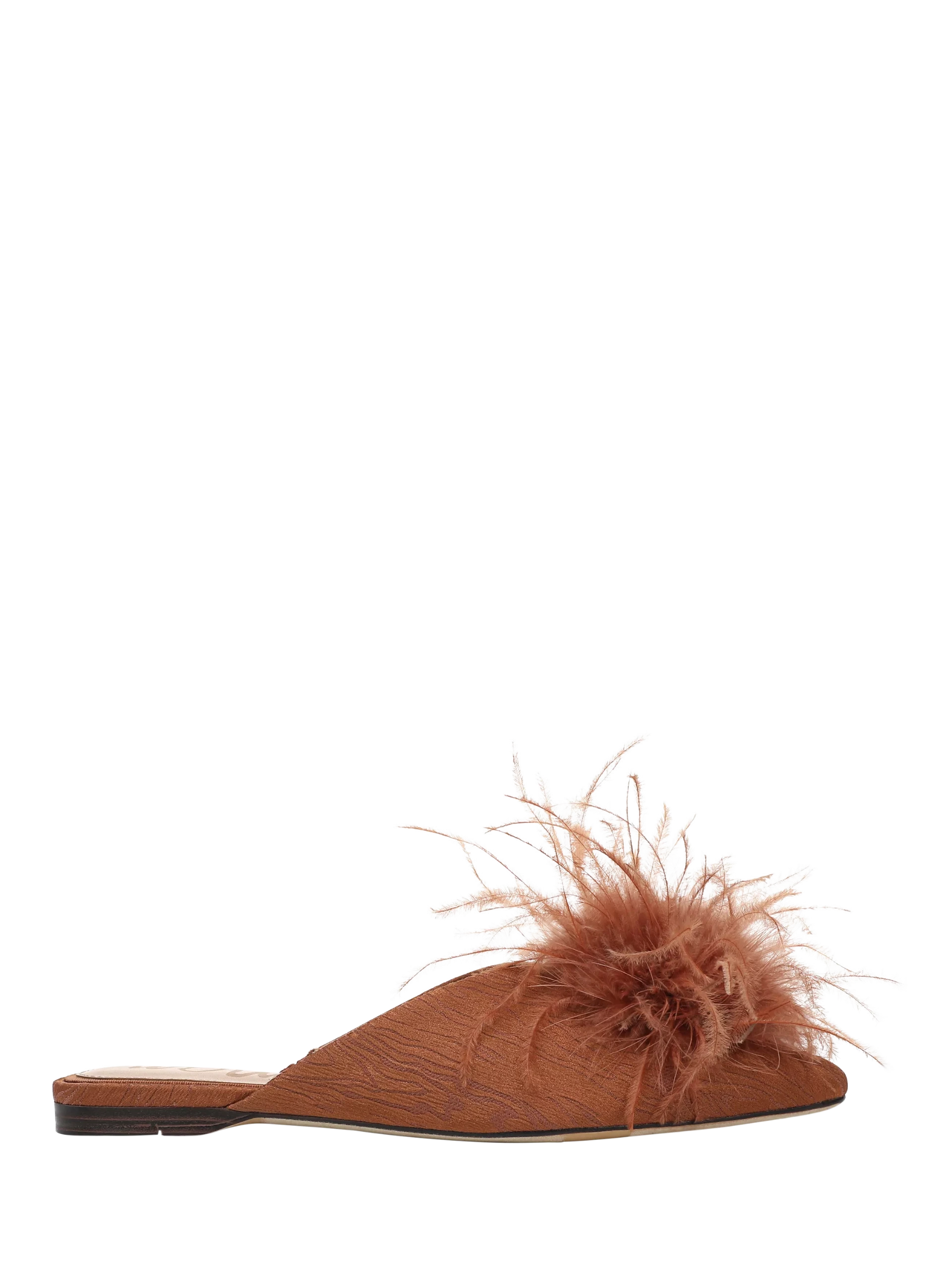 Sam Edelman Khai 羽毛穆勒鞋，黑色