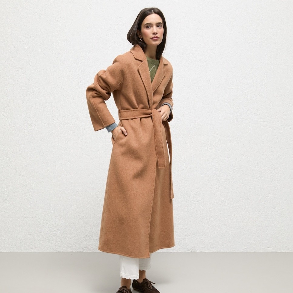 Abrigo de mujer de lana cora - El Ganso - Beige

