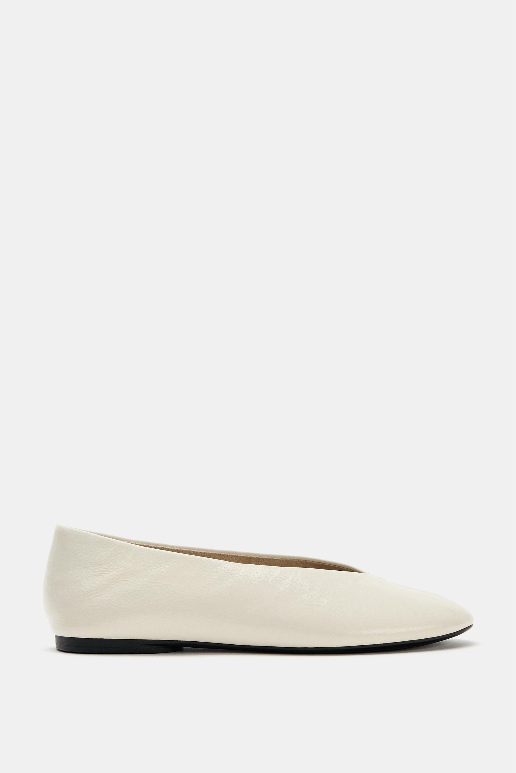 ZARA，平底皮革芭蕾平底鞋