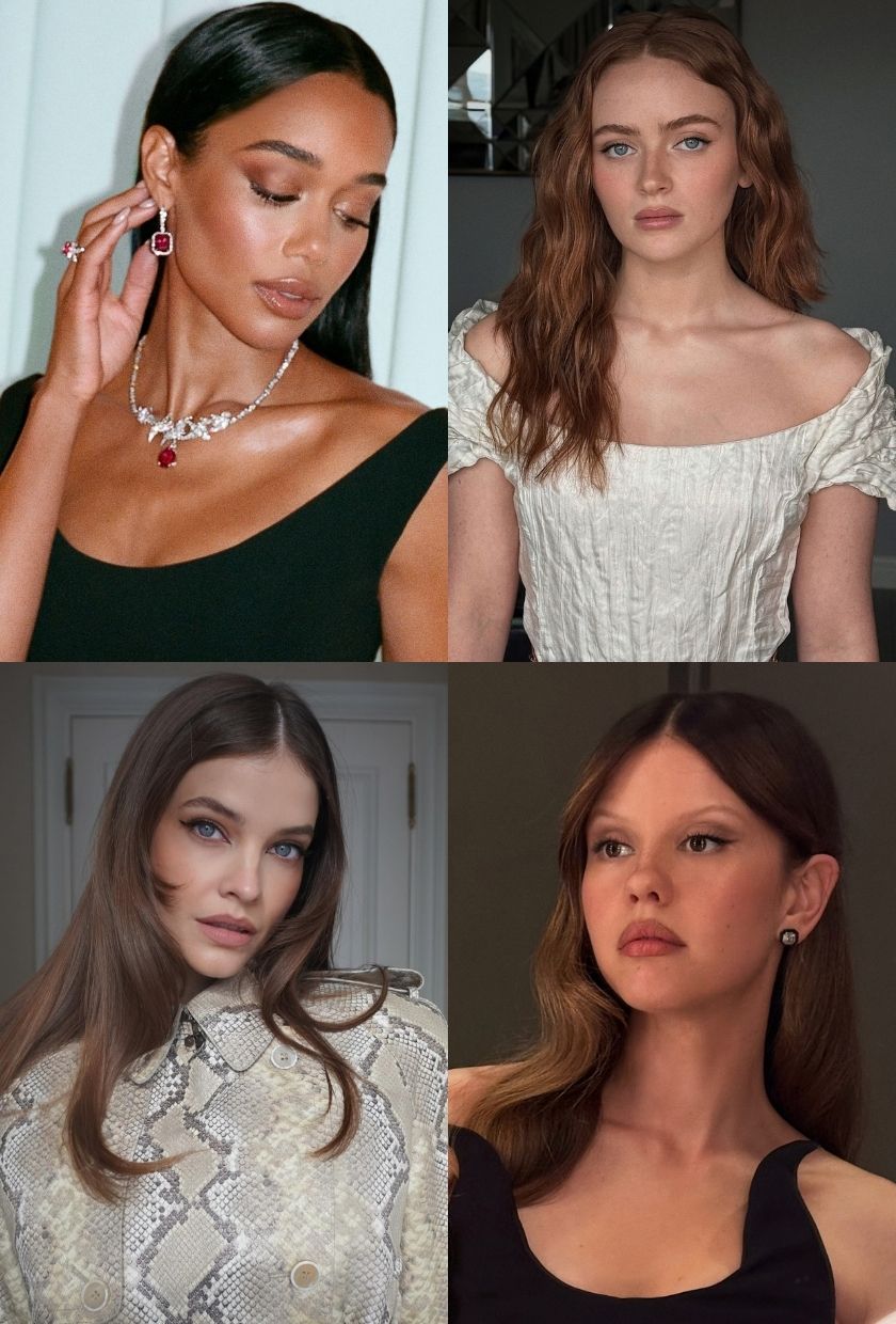 Laura Harrier、Sadie Sink、Barbara Palvin 和 Mia Goth 的羊絨妝容