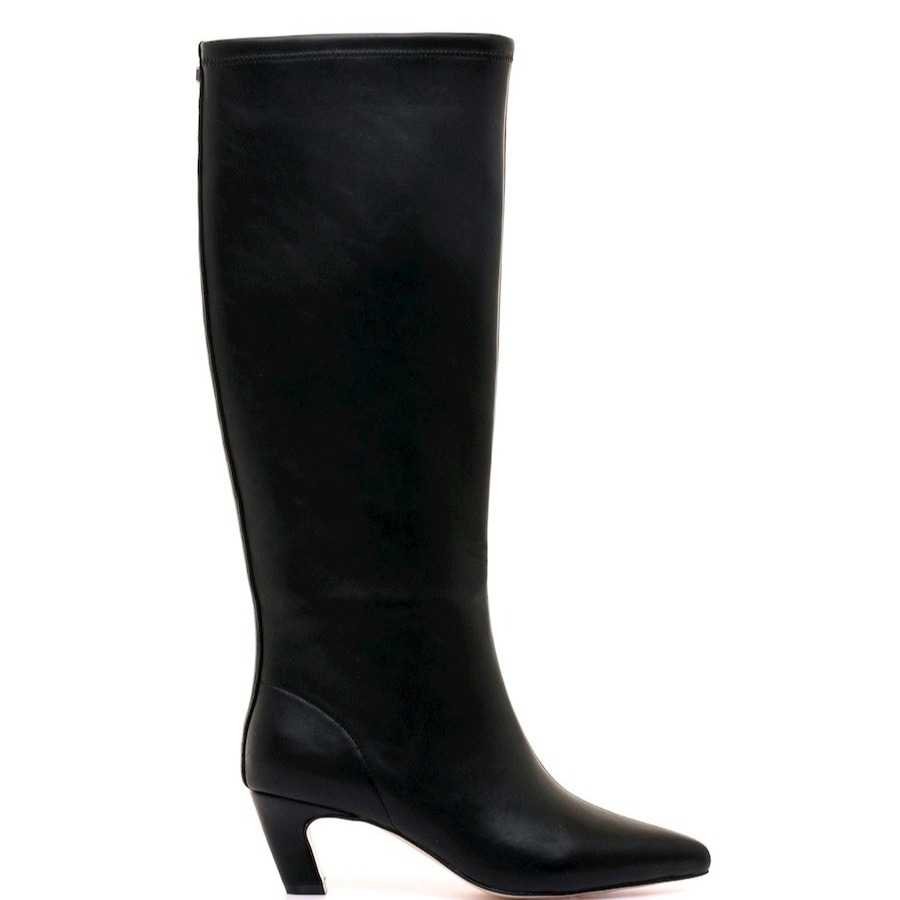 Botas altas de tacón para mujer con puntera fina - Mustang - Negro