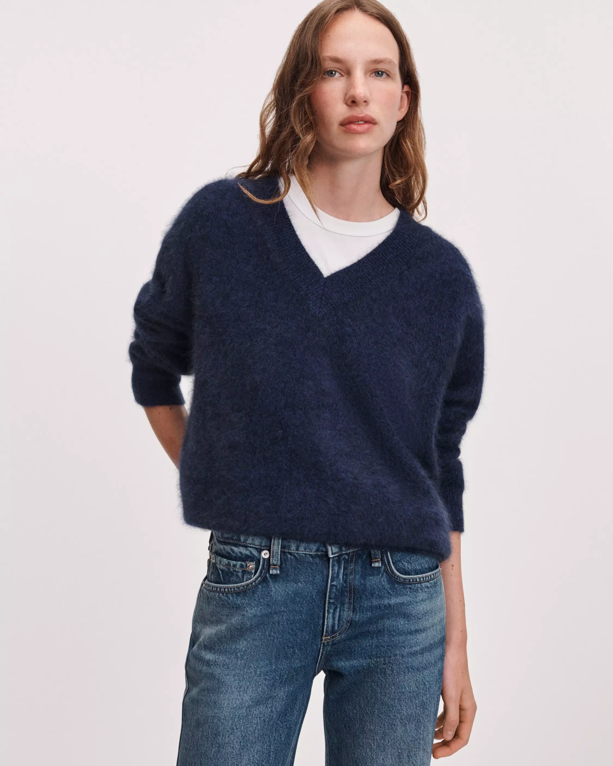 rag-bone、Jada 拉絨羊絨 V 領