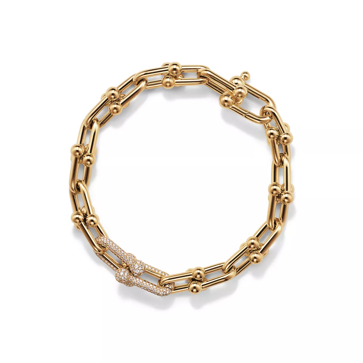 TiffanyCo, Tiffany HardWear 中型黃金鑲鑽手鍊