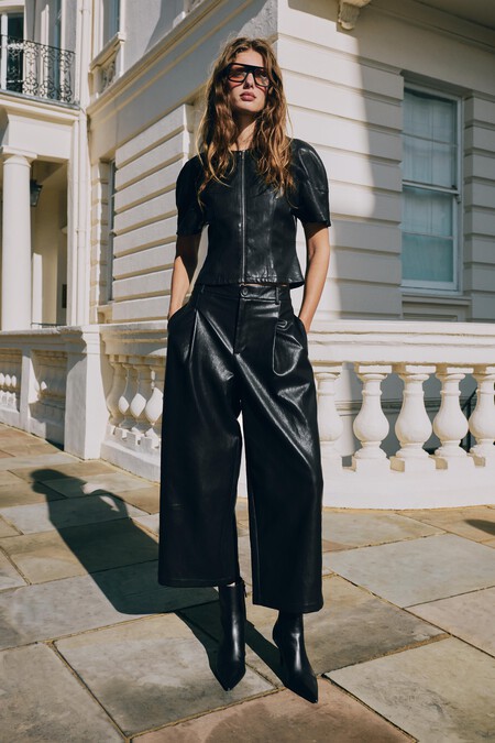 pantalón culotte piel