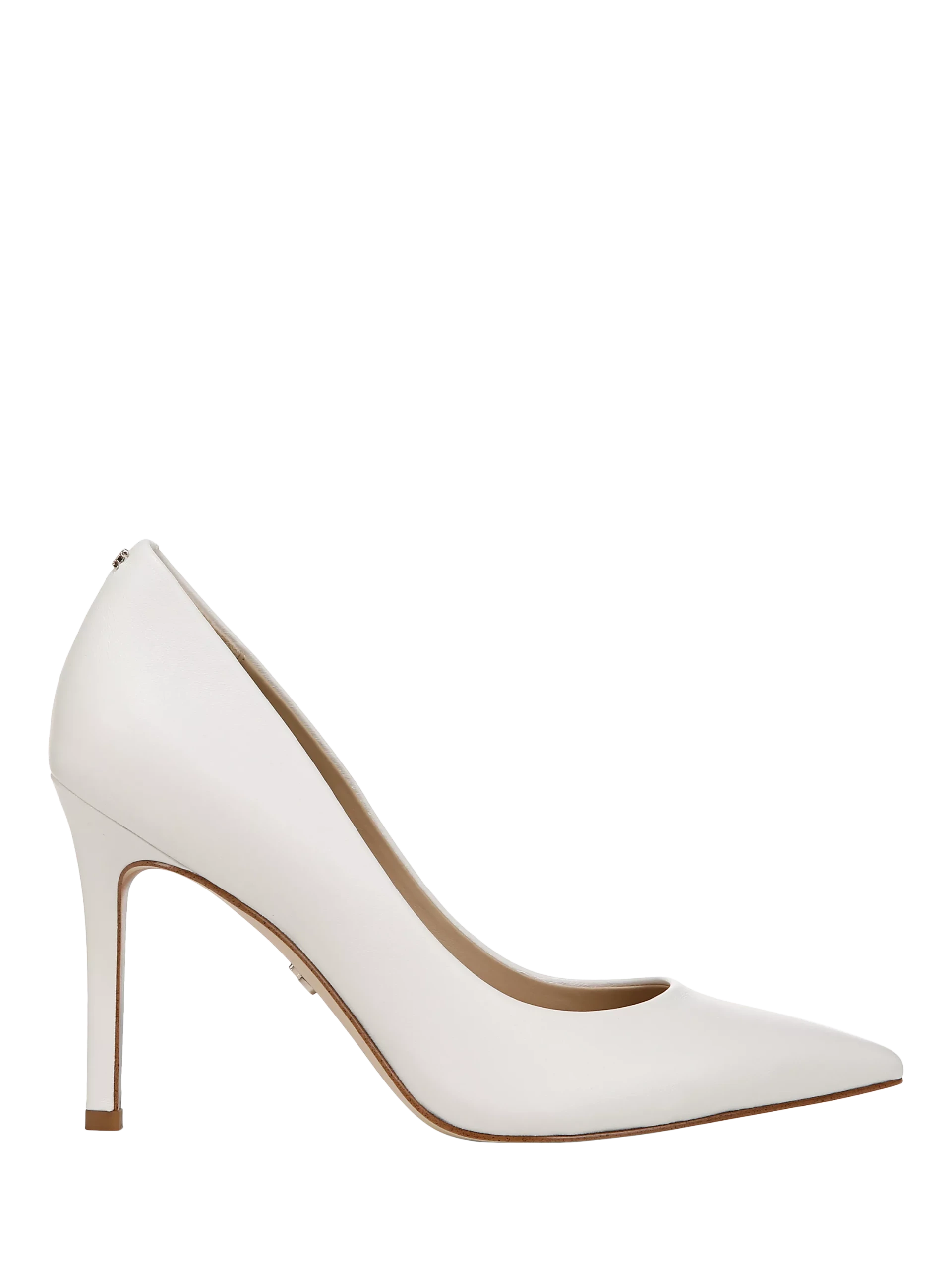 Sam Edelman 淡褐色皮革尖頭細高跟鞋，黑色